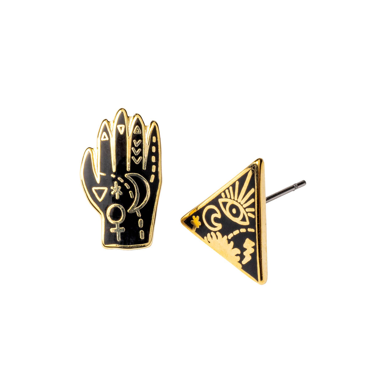 Mystic Powers Earrings | Witchy Gold Mismatched Studs
