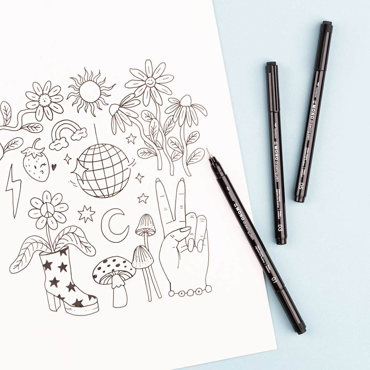 Black Drawing Pens - 3-Pack