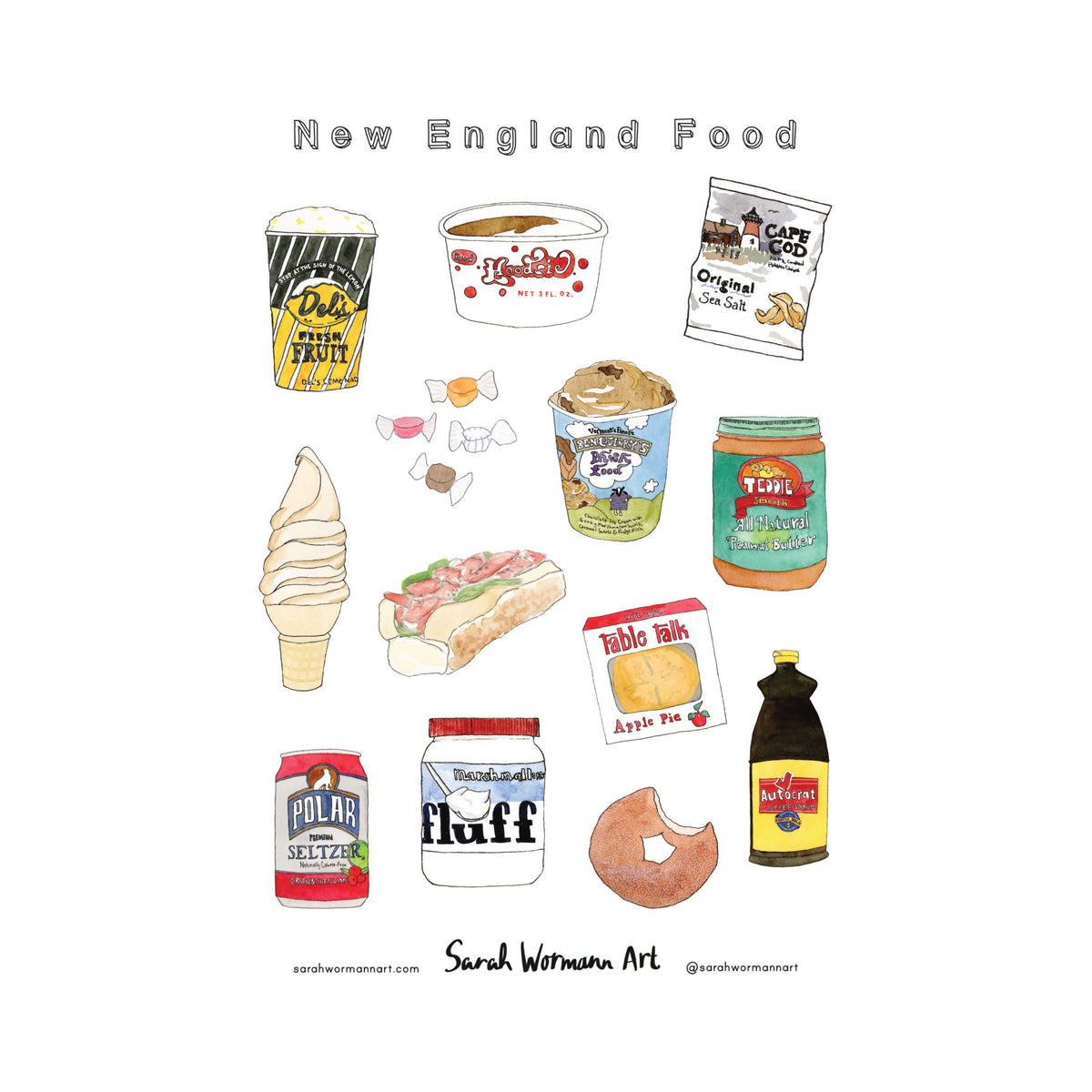 New England Foods Sticker Sheet