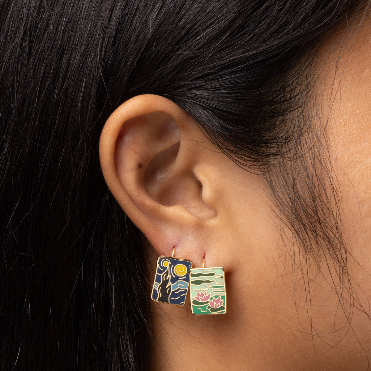 Monet & Van Gogh Impressionists Drop Earrings