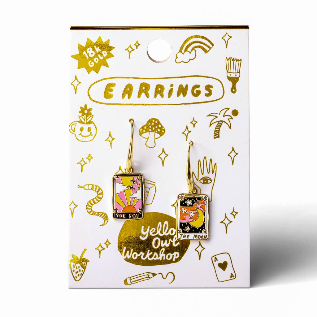 Sun & Moon Tarot Drop Earrings