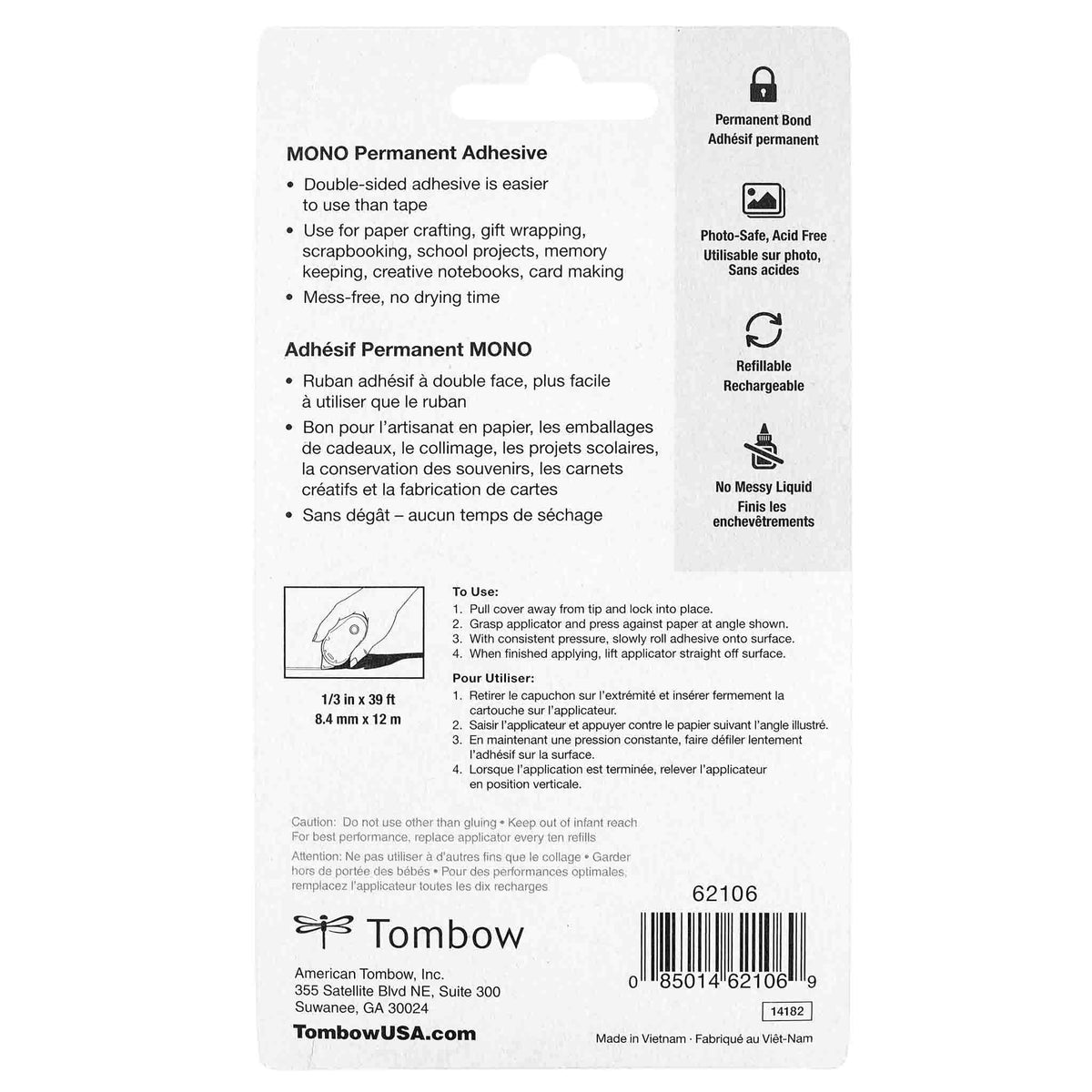 Permanent Adhesive Glue Tape Applicator
