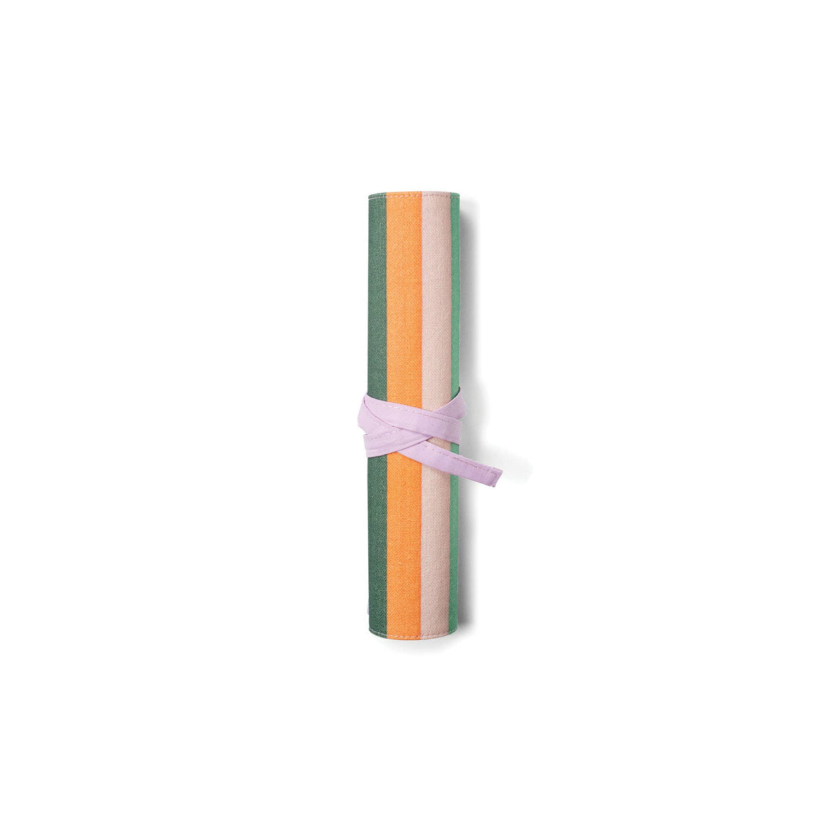 Striped Artist Roll-Up Pouch with Tie Closure