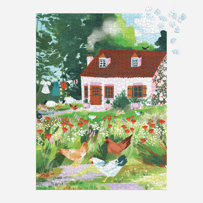 Cottage Wildflowers 1000 Piece Puzzle in a Square Box