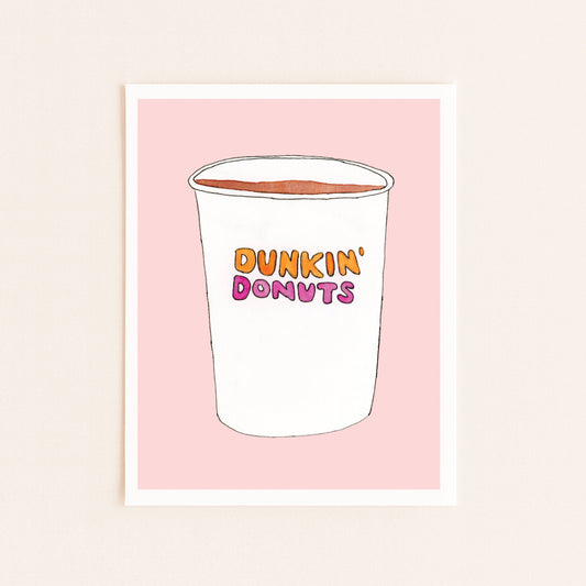 Dunkin' Donuts Print with Pink Background (5x7)