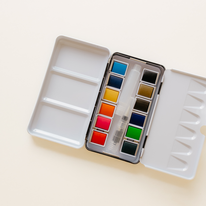 Mini Travel Watercolor Paint Palette (12 Colors)