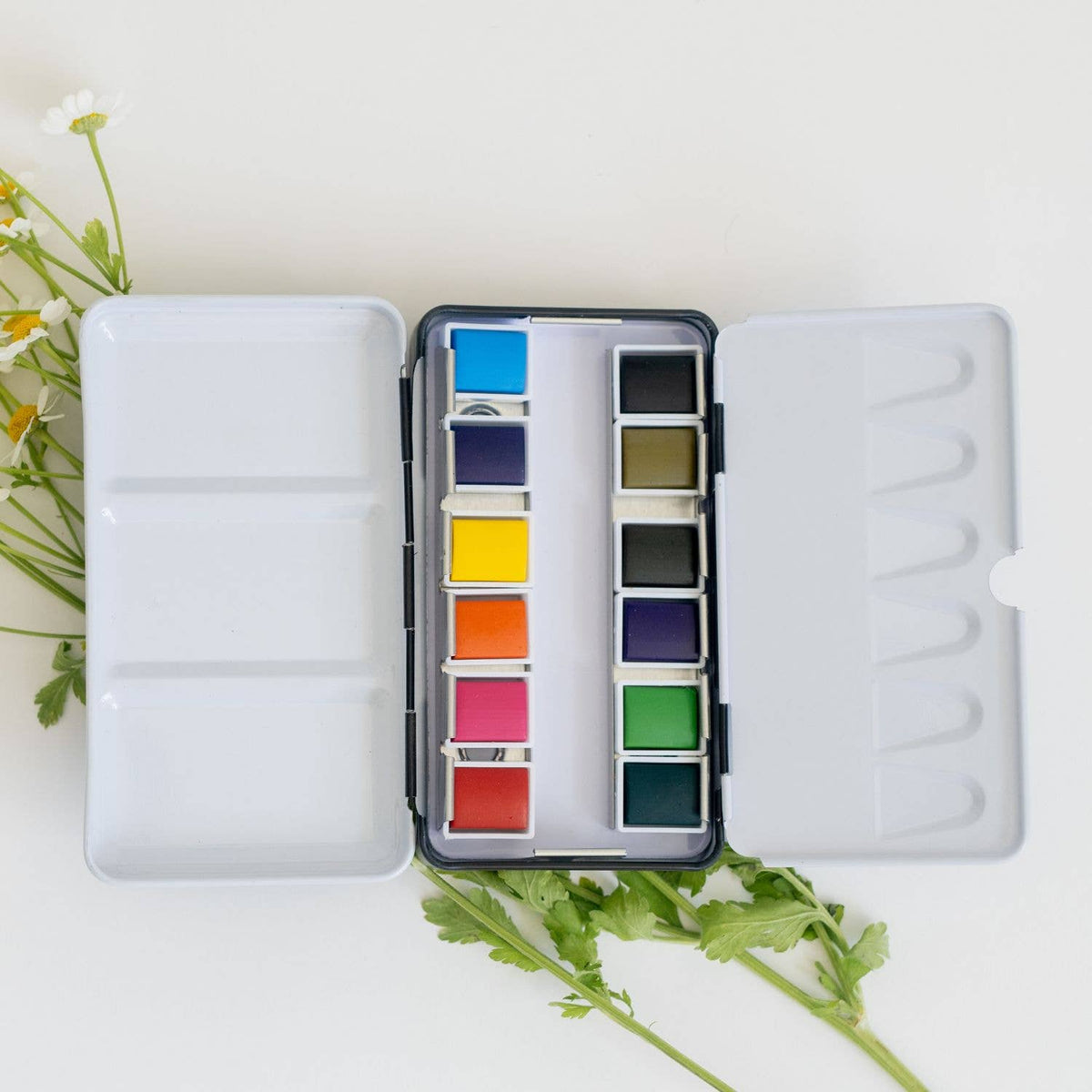 Mini Travel Watercolor Paint Palette (12 Colors)