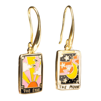 Sun & Moon Tarot Drop Earrings