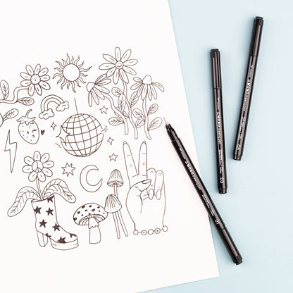 Black Drawing Pens - 3-Pack