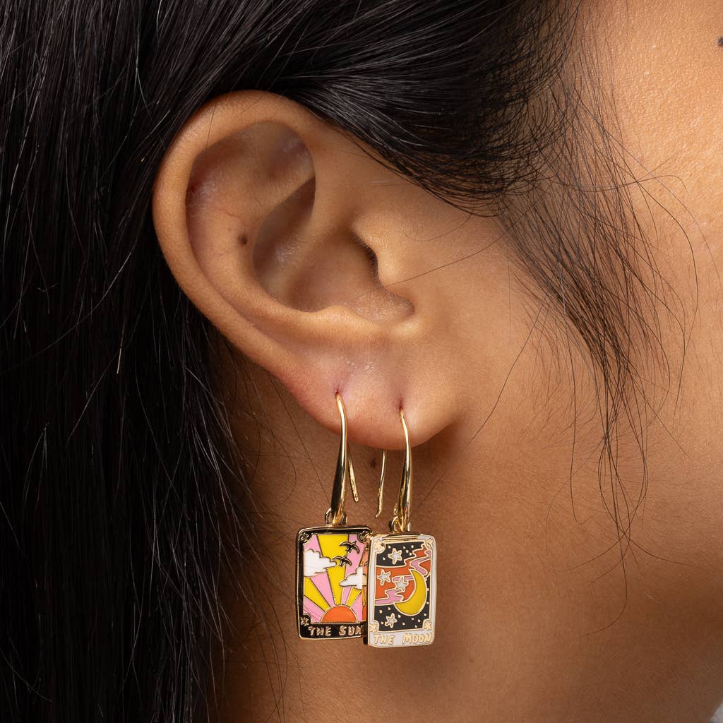 Sun & Moon Tarot Drop Earrings