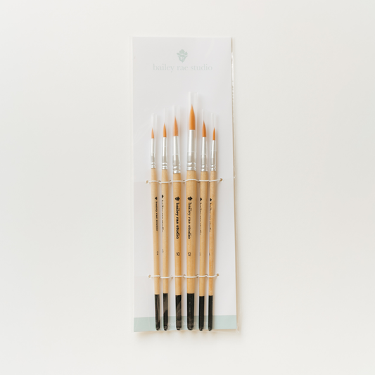 Round Tip Watercolor Brush Set (6 pieces)