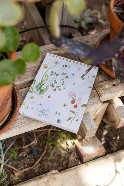 Garden Florals Spiral Sketch Pad (Blank Pages)