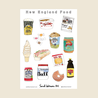 New England Foods Sticker Sheet