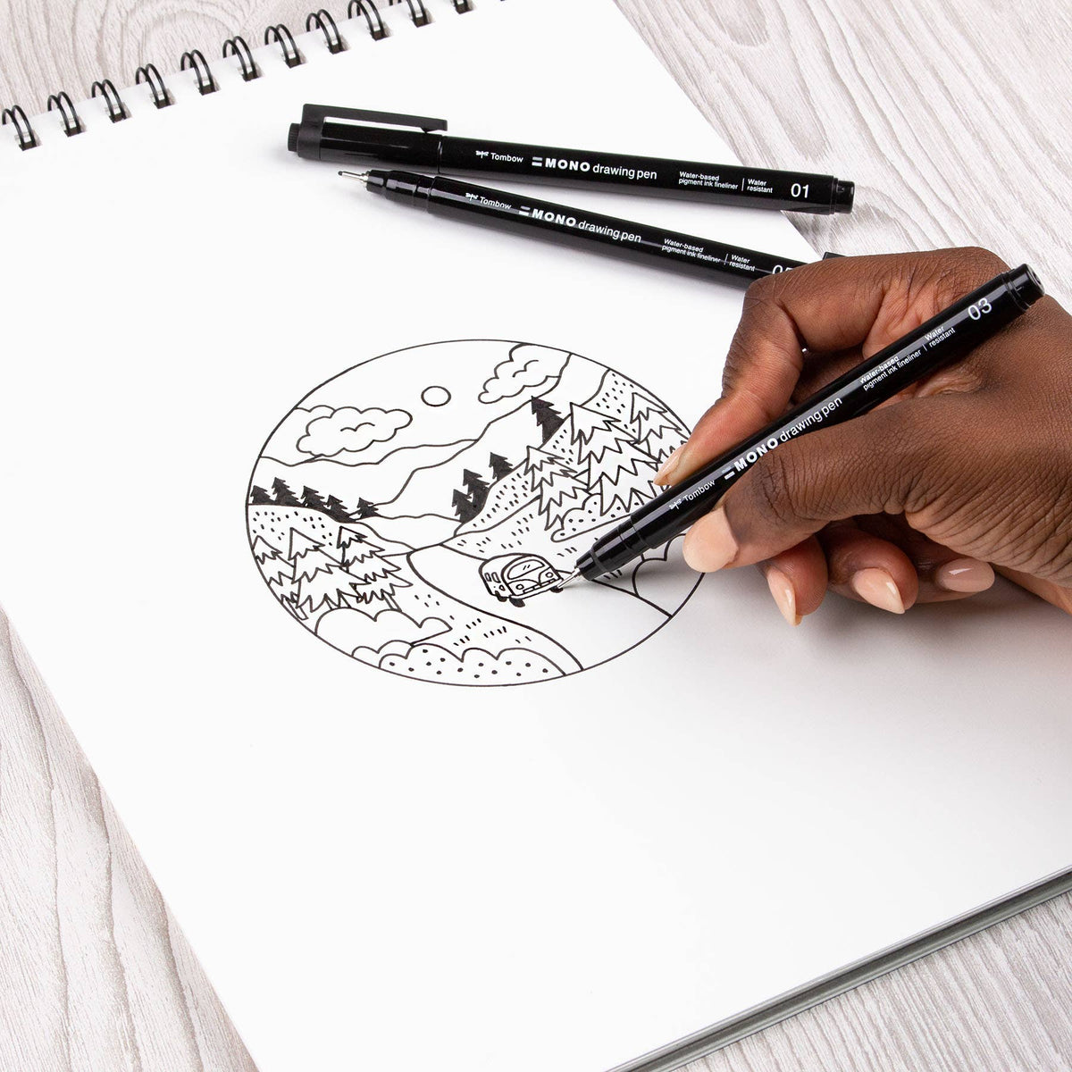 Black Drawing Pens - 3-Pack