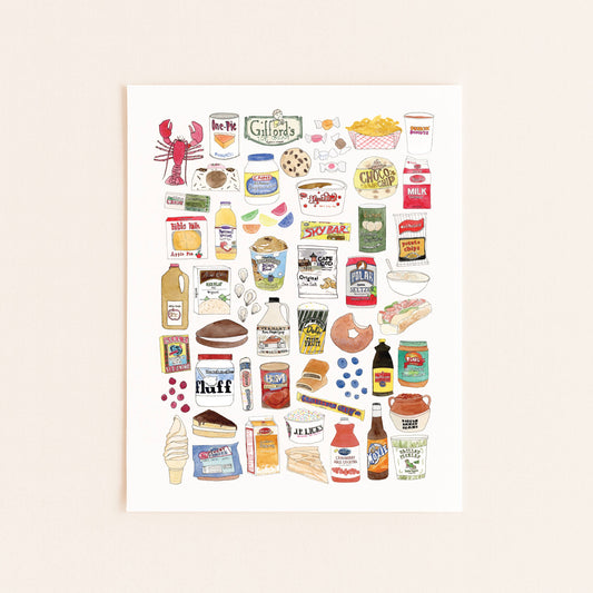 Local New England Foods Print (8x10)