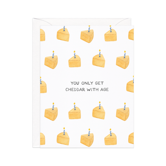Cheddar with Age Birthday Card