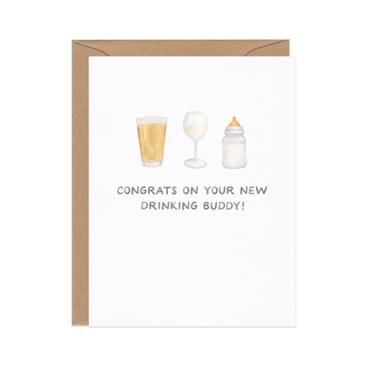 Drinking Buddies New Baby Card