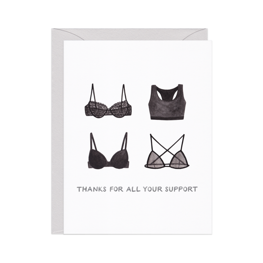 Bra Support Thanks Card