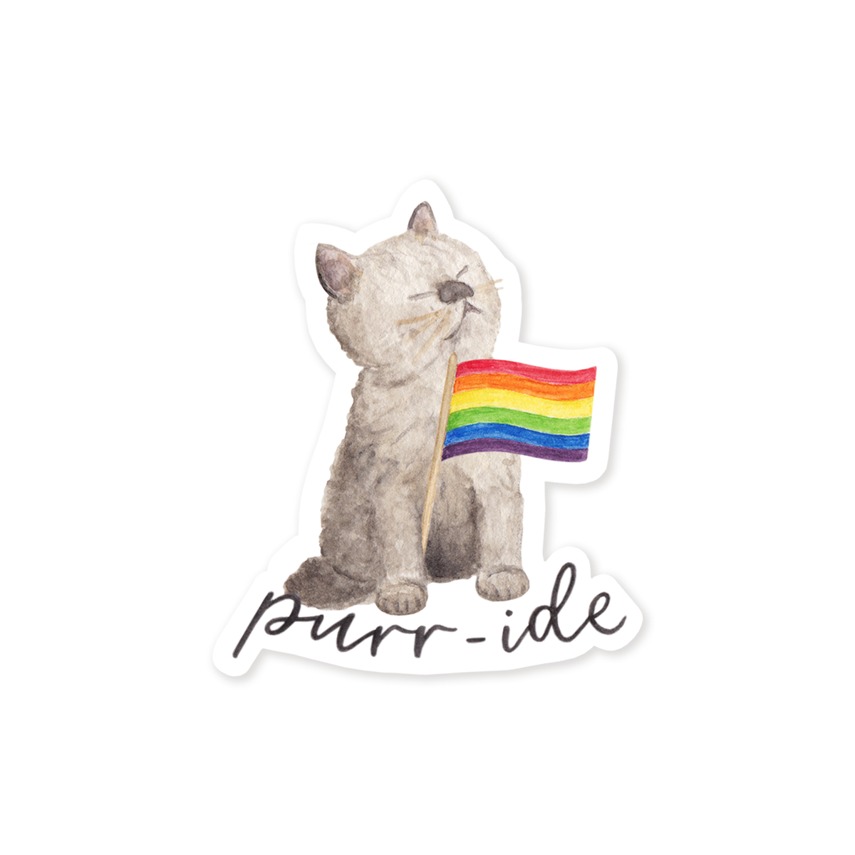 Purr-ide Flag Sticker