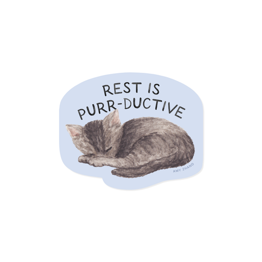 Rest Is Purr-ductive Sticker