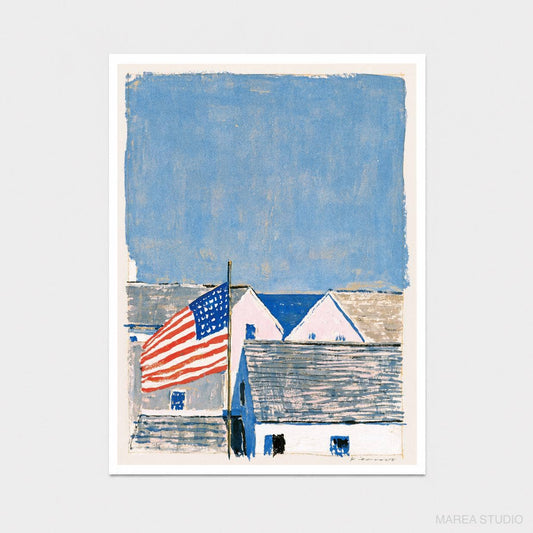 New England Coastal Cottage Art (8x10)