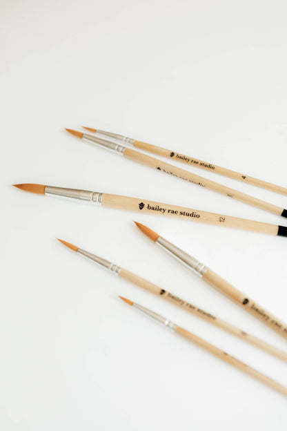 Round Tip Watercolor Brush Set (6 pieces)