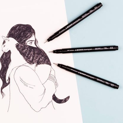 Black Drawing Pens - 3-Pack