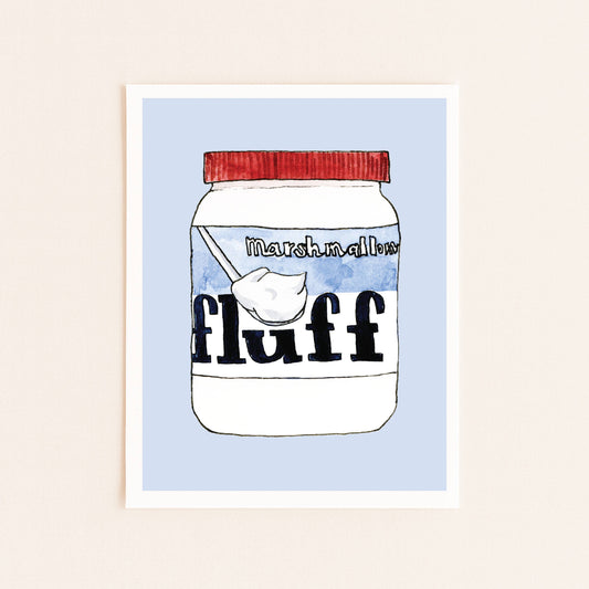 Fluff Print with Blue Background (5x7)