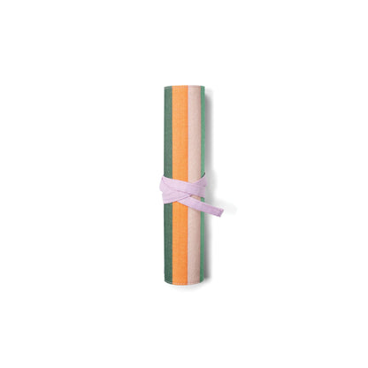 Striped Artist Roll-Up Pouch with Tie Closure