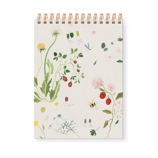 Garden Florals Spiral Sketch Pad (Blank Pages)